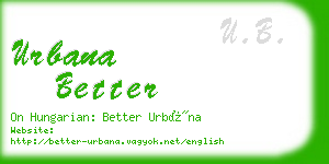 urbana better business card